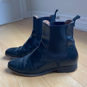 Frye Black Leather Chelsea Ankle Boots